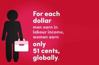 A nivel mundial, por cada dólar que los hombres ganan en ingresos laborales, las mujeres solo ganan 51 centavos.